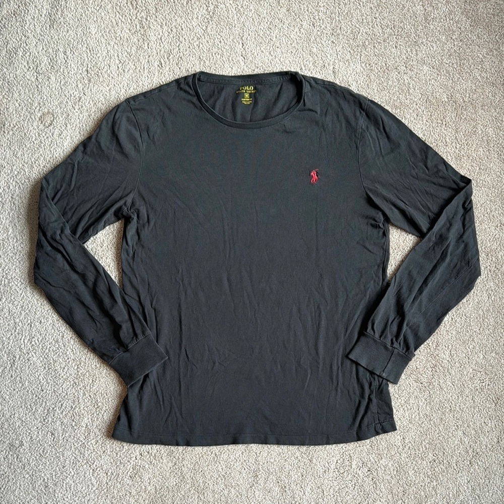 Men's Polo dark grey Long Sleeve Shirt